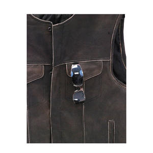 Gilets sans manches en cuir pour hommes, vêtements de course et de conduite à moto, style vintage, respirants, hiver, impression de logo personnalisée - Product Image 4