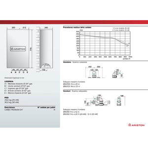 Caldera de Gas de Condensación de Metano Ariston Cares Premium 30 kW ErP Externa 30 Ext - Product Image 5