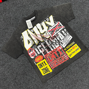 T-shirts courts pour hommes, lavage à l'acide, logo personnalisé 2025, OEM, haute qualité, respirant, polyester/coton écologique, léger - Product Image 2