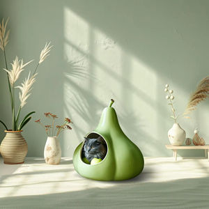 Modern <b>Waterproof</b> Wood & Plastic Pet <b>House</b> Cave Bed for <b>Cats</b> Cozy Solid Pattern Indoor Pet Home Soft Cushion Smart Pet Products - Product Image 1