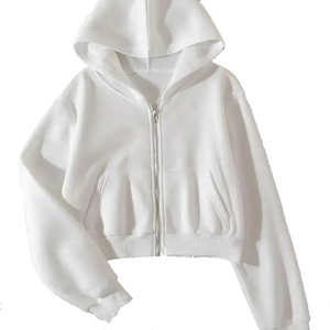 Sudadera con capucha con cremallera para mujer, sudadera de moda para mujer, hombro, ajuste cuadrado, cremallera, OEM, ODM, el mejor proveedor - Product Image 3