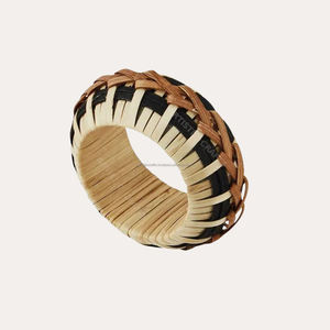 Bamboo Rattan <b>Napkin</b> Rings Holder Unique Design for Home Kitchen Dining Room and Dinner <b>Parties</b> - Product Image 3