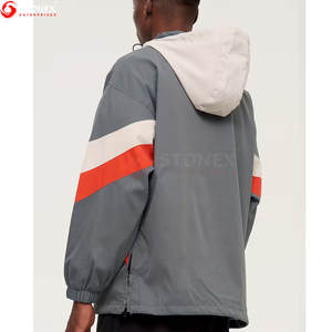 OEM Custom Canvas Thin Hooded Windbreaker Jacket for Men-Waterproof Breathable Autumn/Winter Outdoor Full-<b>Zip</b> - Product Image 4