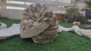 Ensemble Turban de Mariage Indien avec Stole en Chanderi et Chaussures pour Pagdi Traditionnel, Turban Royal, Accessoires pour Homme, Safa - Product Image 6