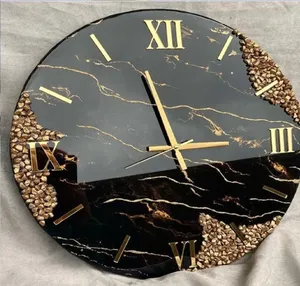 Handmade Colorful Resin <b>Wall</b> <b>Clock</b> With Gold Accents Home Decoration Artistic Crafts for Sale - Product Image 4