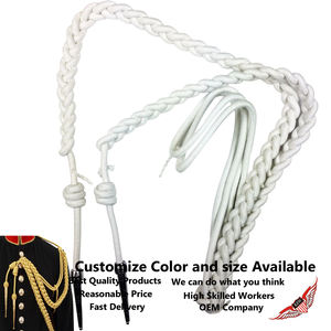 Aiguillette in White Cotton with Silver Tags Navy - Product Image 2
