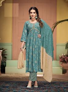 Super Quality <b>Fabrics</b> with Best Designs New Aliay Cut Suit Embroidery Work Collection of <b>Indian</b> & Pakistani Kurti - Product Image 4