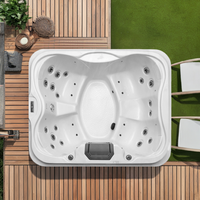 VILLA FELICIA Spa extérieur moderne pour 4 personnes, bain à remous rectangulaire en acrylique, système de contrôle Balboa, structure en aluminium, prêt à l'emploi