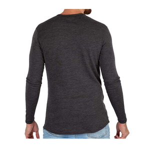 Custom Slim Fit Polyester/Cotton Long Sleeve <b>Thermal</b> <b>Shirt</b> Plain Round Neck T-<b>shirt</b> <b>for</b> <b>Men</b> Breathable Casual DDP Shipping - Product Image 2