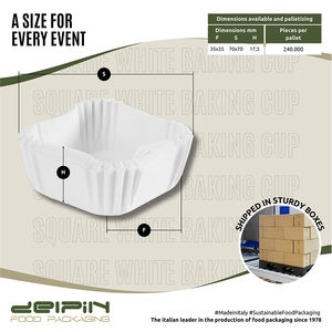 Made in Italy Customizable <b>Greaseproof</b> <b>Paper</b> Disposable Square White Baking Cup Cupcake Liners Cases Different Size - Product Image 4