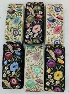 Bordado floral hecho a medida, en dos colores, con diseños florales para varios propósitos, ancho de 3,5 pulgadas - Product Image 3