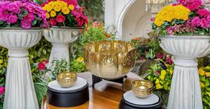 Floral Urli Bowl Stand Home Decor <b>Table</b> Vase Floating Flowers Candles for <b>Small</b> Office Wedding Pooja Entrance Decoration Model - Product Image 3