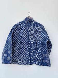 Cotton Kantha Quilted Short Kimono Open Front Handmade Cotton Jacket Gift for Her - Product Image 2