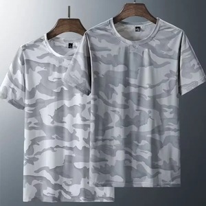 Summer Ice Silk Mesh Casual Loose Men's T-<b>Shirt</b> Quick Dry Large Size Breathable <b>Camouflage</b> Short Sleeve Fashion Top - Product Image 5