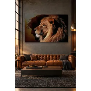 Impression sur toile Fida Lion avec couronne d'épines Shadow - Product Image 5
