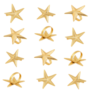 ห่วงรัดผ้าเช็ดปากโลหะสีทองดีไซน์รูปดาวสำหรับงานแต่งงานและโต๊ะงานจัดแสดงสินค้าอินเดีย - Product Image 3