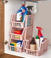 Paniers de rangement en plastique polyvalents et empilables, conformes aux normes alimentaires, en matériau PP, portables pour l'organisation du garage et de la maison