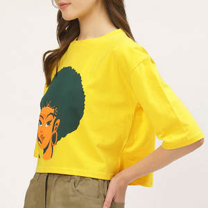 Ropa de moda en línea High Street Style Mujeres Crop Top Camisetas Secado rápido Street Fashion Venta en línea Mujeres Crop Top Camisetas - Product Image 2