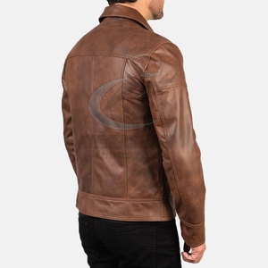 2026 Winter Men's High Quality <b>Slim</b> <b>Fit</b> Breathable Leather <b>Jacket</b> OEM Design with Front Logo Customizable - Product Image 5