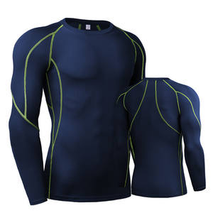 Vêtements de sport pour hommes en gros personnalisés, t-shirt de compression à manches longues, t-shirt de sport pour l'entraînement au printemps et en hiver - Product Image 3