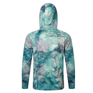 Sudadera CON CAPUCHA DE PESCA transpirable de manga larga UPF 50 de alta calidad, logotipo personalizado, impresión por sublimación, protección solar de secado rápido - Product Image 2