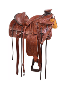 Silla de caballo occidental de cuero genuino de calidad superior para carreras de barriles y equitación - Product Image 3