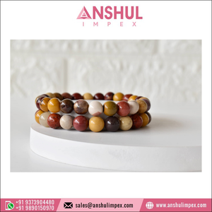 Pure Quality Red Color <b>Healing</b> 7.5in Mookaite Round Heart Gemstone Hand Beaded <b>Bracelet</b> for Men's Anniversary - Product Image 5