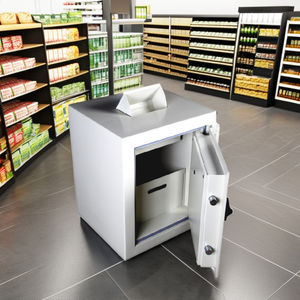Coffre-fort Challenger Cash Trap Safe 4 pour supermarchés et hôtels, ignifuge en acier, grande taille, pour dépôts de fonds sécurisés en opérations sans surveillance - Product Image 1