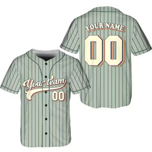 Vente en gros de vêtements de sport avec logo et design personnalisés, chemise de baseball brodée, maillot de baseball par sublimation - Product Image 3