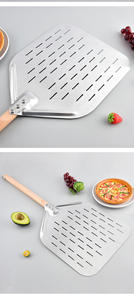 Pelles <span class=keywords><strong>à</strong></span> <span class=keywords><strong>pizza</strong></span> perforées résistantes aux hautes températures <span class=keywords><strong>pour</strong></span> fours <span class=keywords><strong>à</strong></span> bois traditionnels et grilles <span class=keywords><strong>à</strong></span> <span class=keywords><strong>pizza</strong></span> électriques modernes - Product Image 4