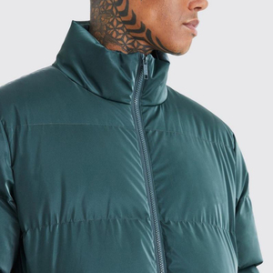 Pakistan Manufacturer Supply New Design <b>Stand</b> Breathable Solid Color Custom Waterproof Winter Puffer Jacket Men OEM Service - Product Image 5