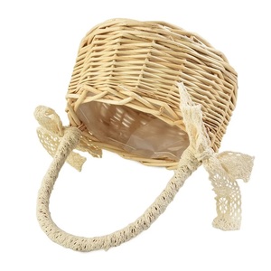Panier en rotin naturel fait à la main avec poignée, panier de rangement tissé, organisateur de maison écologique - Product Image 6