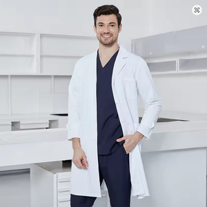 เสื้อโค้ทสำหรับโรงพยาบาลความยาวปกติกันน้ำยาต้านจุลชีพปรับแต่งโลโก้ได้ - Product Image 3