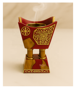 Brûleur à Bakhoor en bois d'acacia premium 2026 avec résine époxy, artisanal, diffuseur d'encens d'aromathérapie, luxe, personnalisable, parfum d'intérieur - Product Image 3