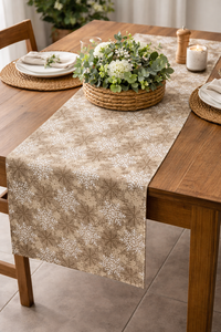 Camino de Mesa Decorativo con Copos de Nieve Navideños para el Hogar y Cafeterías - Product Image 2