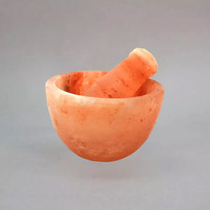 Juego de mortero y mortero de sal rosa del Himalaya de marfil de alta calidad OEM para moler artesanías naturales - Product Image 5