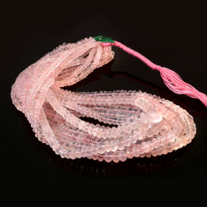 Perles facettées rondes en quartz rose naturel 4-9 mm, perles en pierre précieuse quartz rose, brin de 16 pouces, fournitures pour la fabrication de bijoux, vente en gros - Product Image 2