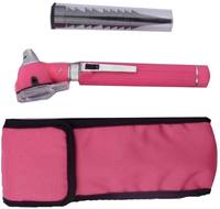 Medical ENT Otoscope Sets Manual Fiber Optic Stainless Steel Mini Educational Personal Use Paramedics EMT (PINK) High SURGICAL