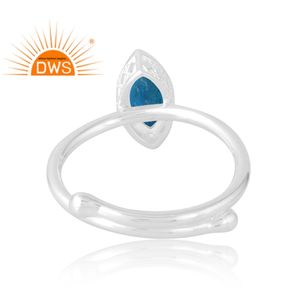 Anillo de piedras preciosas de apatita de neón Natural de Plata de Ley 925 más vendido, joyería personalizada para mujer, regalo para ella - Product Image 4