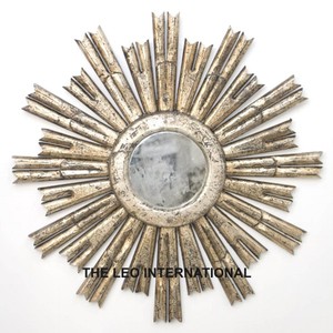 Hierro Metal Forma hexagonal Acabado en negro Moderno Plata Espejo de pared Estilo de lujo Hecho a mano de lujo Decoración de la pared del hogar - Product Image 4