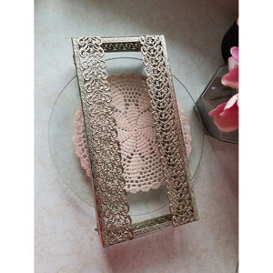 Design élégant Vaisselle Porte-mouchoirs Boîte à mouchoirs En laiton Vintage Boîte de rangement de mouchoirs Première qualité Métal Argenterie Porte-serviettes - Product Image 2