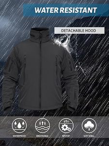 แจ็คเก็ตซอฟต์เชลล์ผู้ชายขายดี คุณภาพสูง ระบายอากาศได้ดี แฟชั่นทันสมัย เสื้อโค้ทฤดูหนาวสำหรับสุภาพบุรุษ ไซส์ใหญ่ รับสกรีนโลโก้ ขายส่ง - Product Image 3