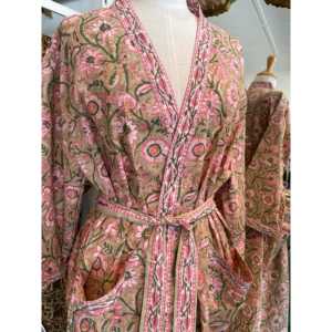 Peignoir Kimono Oriental Doux et Tissé, Taille Élastique, Fermeture Boutonnée, Taille Unique pour la Maison, Demoiselle d'honneur, Mariée - Product Image 4