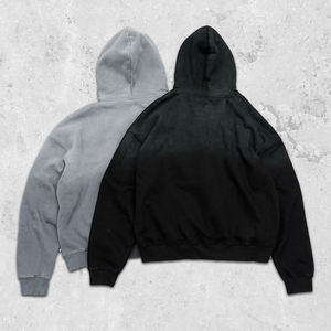 OUTPACE Sweats à capuche d'hiver longs et épais Sweats à capuche unis sans poche à vendre, sweats à capuche à ourlet brut pour homme - Product Image 6