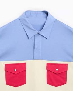 Últimas tendencias de verano Transpirable 100% Algodón para Polos para hombres Camiseta de solapa de manga larga de punto multicolor - Product Image 3