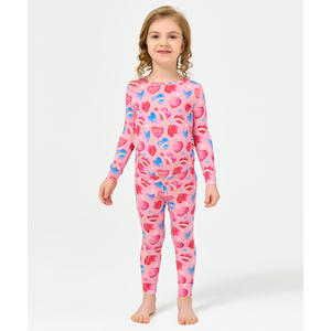 ชุดนอนเด็กผู้หญิง 2T-6Y เสื้อและกางเกงเข้ารูป ผ้าถักลำลองสำหรับฤดูใบไม้ผลิ - Product Image 2