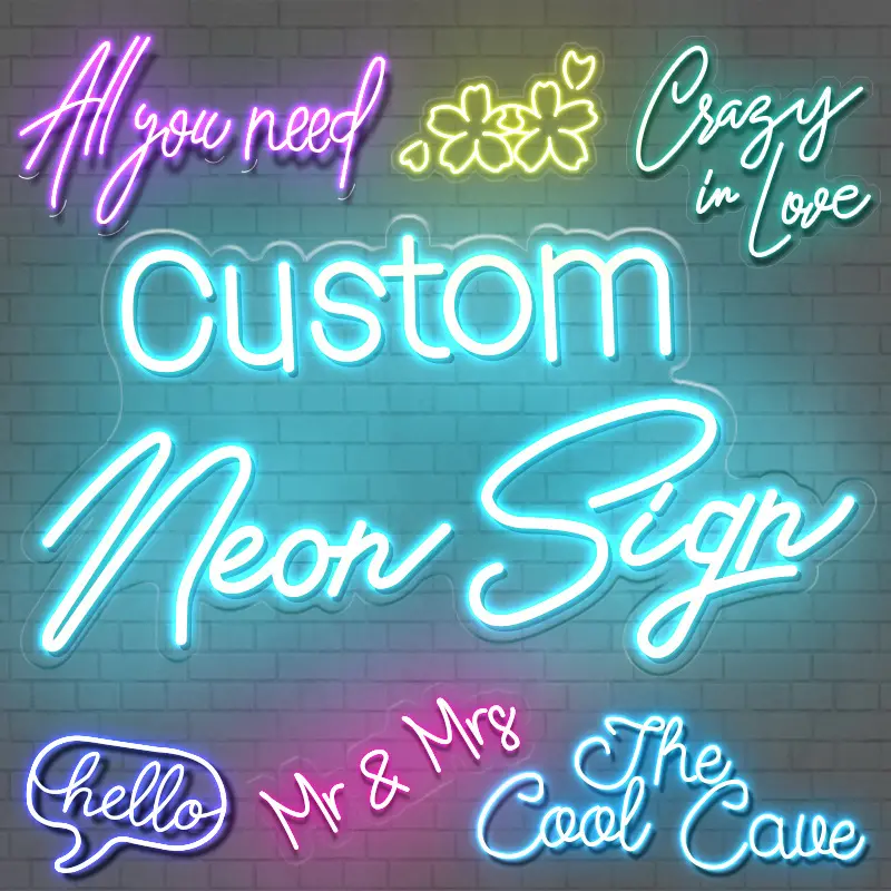 Custom LED Neon Light Name Logo Sign Free Design for Bedroom Birthday Party Home or Park-Dropshipping
