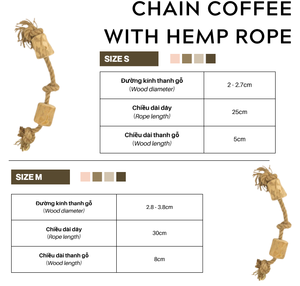 Jouet à mâcher pour chien naturel / Jouet à mâcher pour chien en bois de café avec corde en provenance du Vietnam, corde en chanvre 100% - Product Image 6