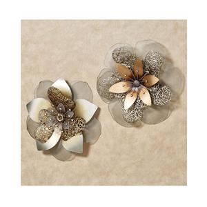 Art mural moderne en métal, feuille de fleur, art mural abstrait en métal, feuille florale - Product Image 1