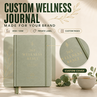 Journal de bien-être personnalisé LABON, couverture rigide vert sauge, planificateur d'autosoins, journal de gratitude, suivi de l'humeur, carnet de suivi des habitudes